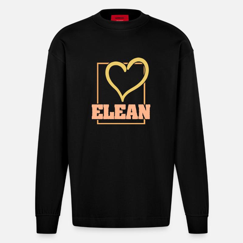Herz Elea - Heavyweight Oversized Organic Langarmshirt Made in EU - SOLID BLACK