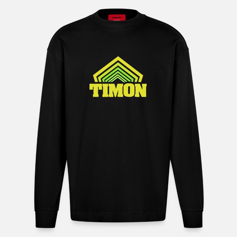 Timon - Manches longues bio épais oversize fabriqué en UE - SOLID BLACK