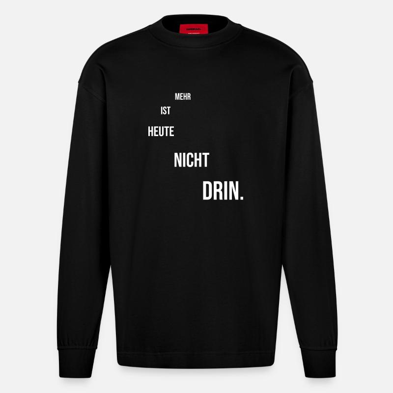 Motivations Spruch - Heavyweight Oversized Organic Langarmshirt Made in EU - SOLID BLACK