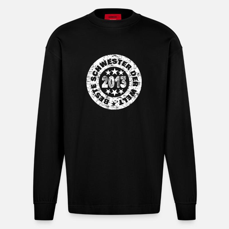 Schwester 2013 - Heavyweight Oversized Organic Langarmshirt Made in EU - SOLID BLACK