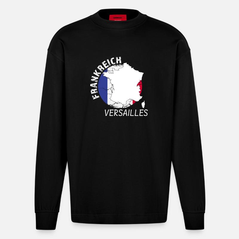 Versailles - Heavyweight Oversized Organic Langarmshirt Made in EU - SOLID BLACK