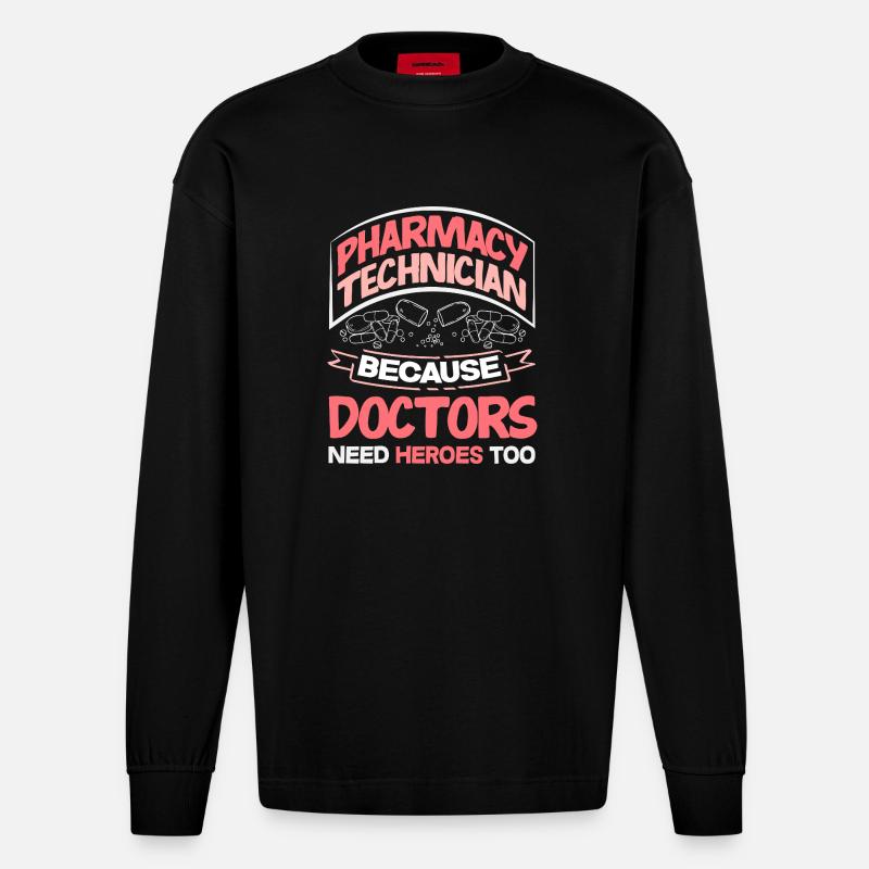 Apotheker Pharmazeutisch-technischer - Heavyweight Oversized Organic Langarmshirt Made in EU - SOLID BLACK