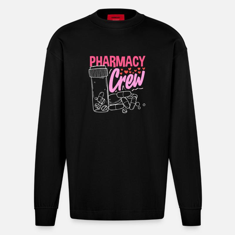 Apotheker Pharmazeutisch-technischer - Heavyweight Oversized Organic Langarmshirt Made in EU - SOLID BLACK
