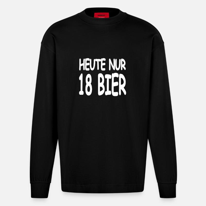 Bier - Heavyweight Oversized Organic Langarmshirt Made in EU - SOLID BLACK