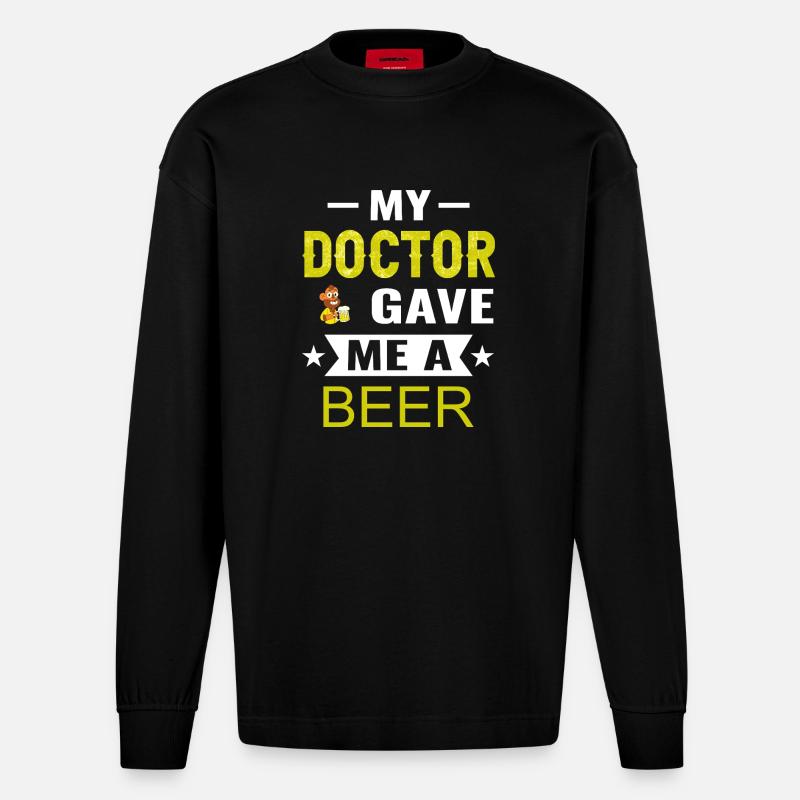 Doktor Bier - Heavyweight Oversized Organic Langarmshirt Made in EU - SOLID BLACK