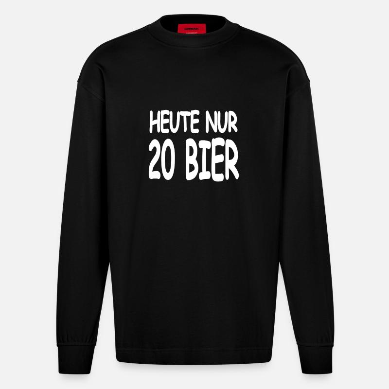 Bier - Heavyweight Oversized Organic Langarmshirt Made in EU - SOLID BLACK