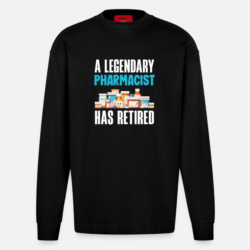 Apotheker Pharmazeutisch-technischer - Heavyweight Oversized Organic Langarmshirt Made in EU - SOLID BLACK