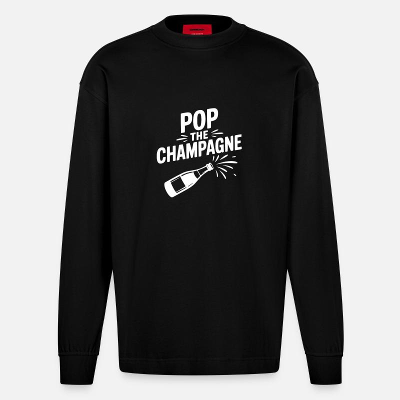 Pop the - Heavyweight Oversized Organic Langarmshirt Made in EU - SOLID BLACK