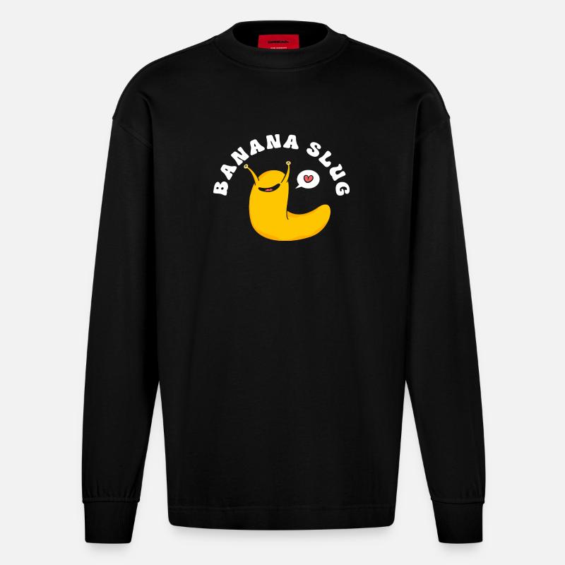 escargot banane - Manches longues bio épais oversize fabriqué en UE - SOLID BLACK