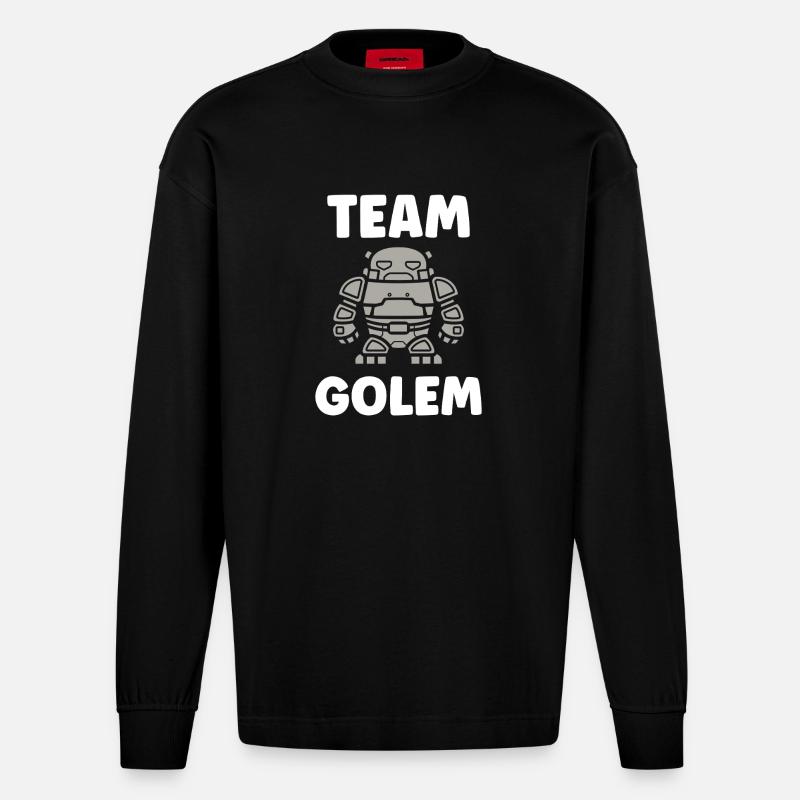 Team Golem - Heavyweight Oversized Organic Langarmshirt Made in EU - SOLID BLACK