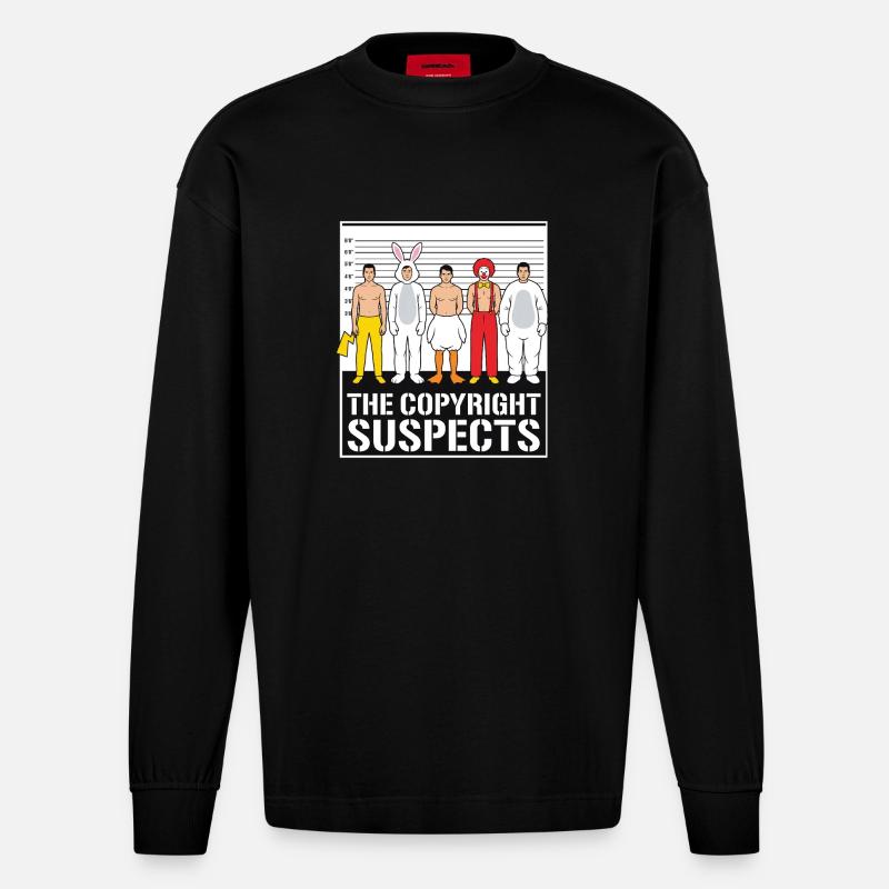 Die Urheberrechtsverdächtigen - Heavyweight Oversized Organic Langarmshirt Made in EU - SOLID BLACK