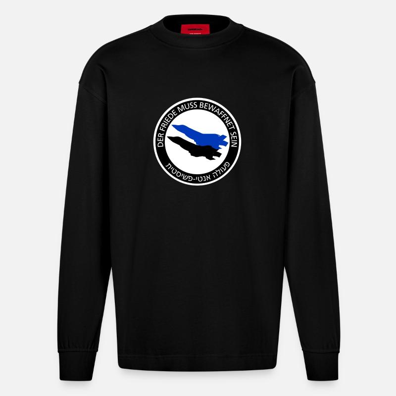 dfmbs_logo - Heavyweight Oversized Organic Langarmshirt Made in EU - SOLID BLACK