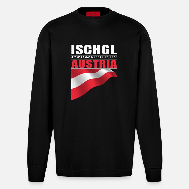 Ischgl - Heavyweight Oversized Organic Langarmshirt Made in EU - SOLID BLACK