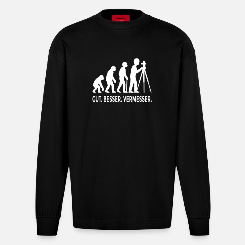 Bonne évolution de Meilleur Géomètre - Manches longues bio épais oversize fabriqué en UE - SOLID BLACK