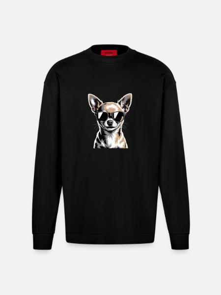Chihuahua - Heavyweight Oversized Organic Longsleeve Shirt Made in EU - SOLID BLACK