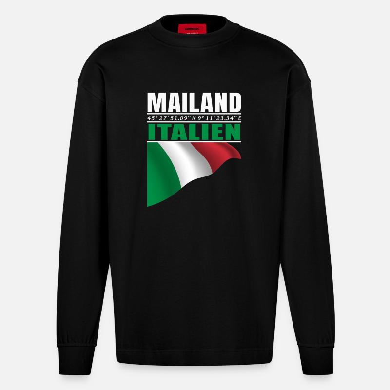 Mailand - Heavyweight Oversized Organic Langarmshirt Made in EU - SOLID BLACK