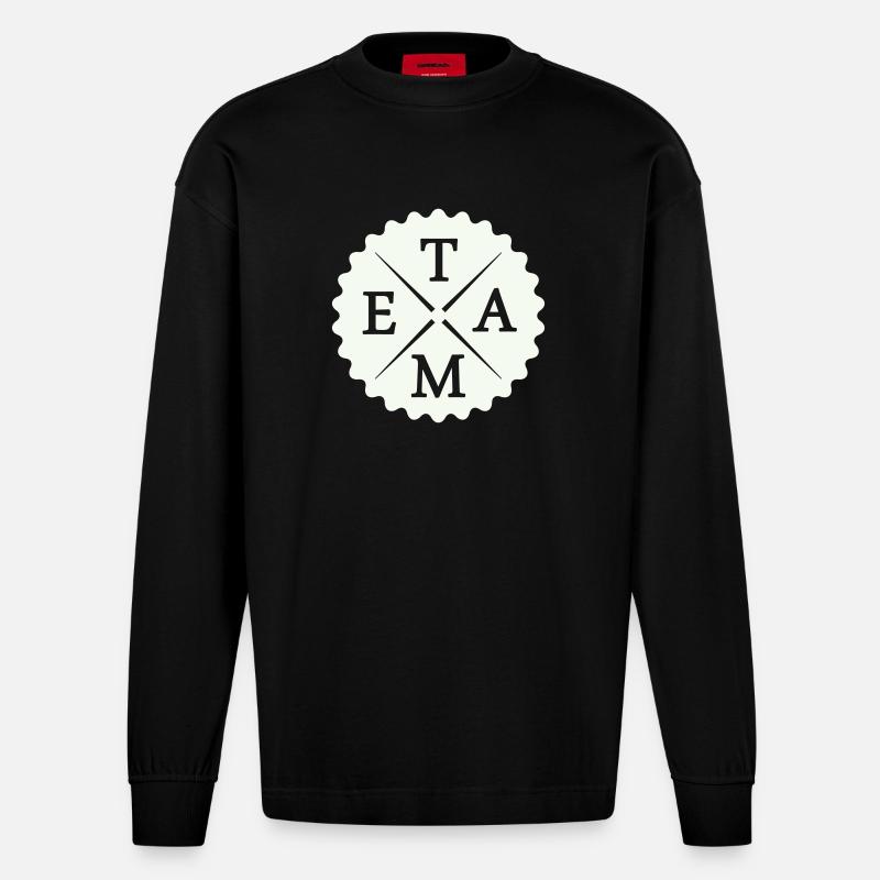 Team - Heavyweight Oversized Organic Langarmshirt Made in EU - SOLID BLACK