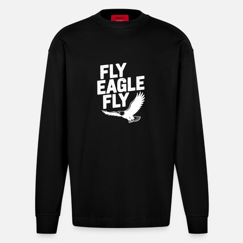 Fliege Adler Fliege - Heavyweight Oversized Organic Langarmshirt Made in EU - SOLID BLACK