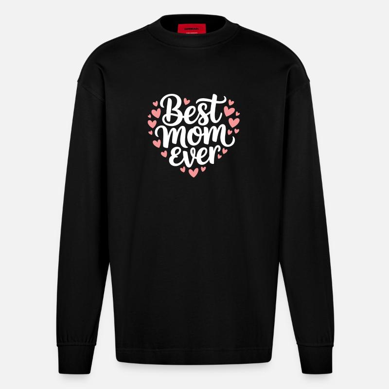 Die beste Mutter aller Zeiten - Heavyweight Oversized Organic Langarmshirt Made in EU - SOLID BLACK