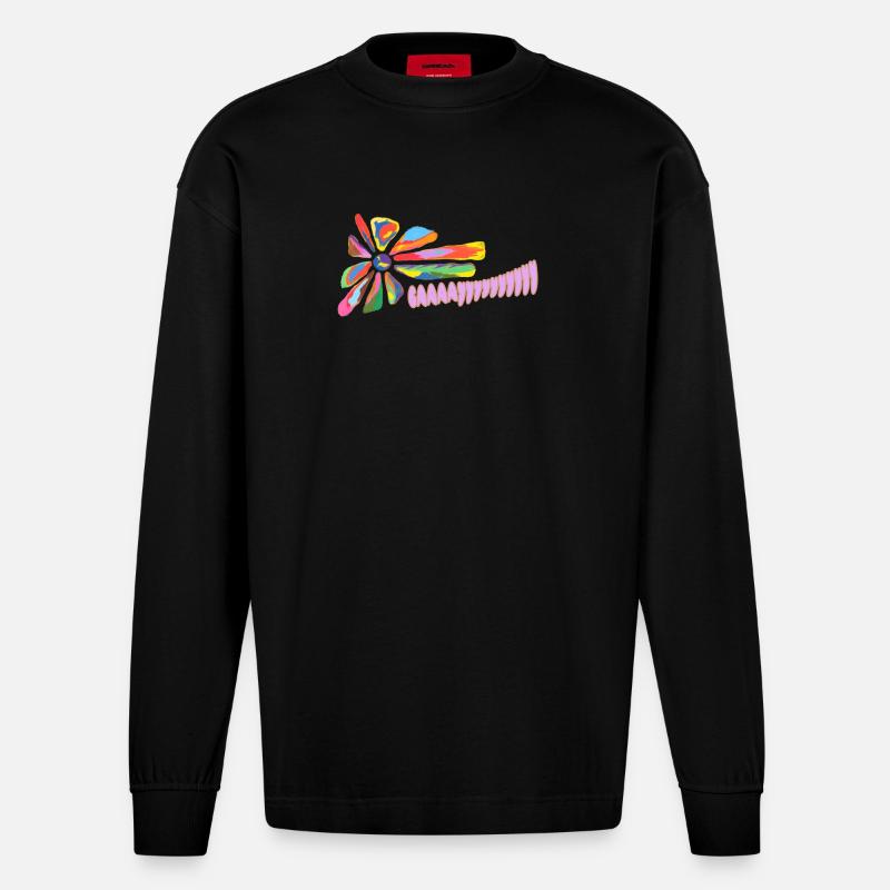 Sei schwul, sei laut - Heavyweight Oversized Organic Langarmshirt Made in EU - SOLID BLACK
