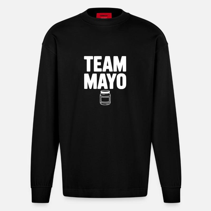 Team Mayo - Heavyweight Oversized Organic Langarmshirt Made in EU - SOLID BLACK