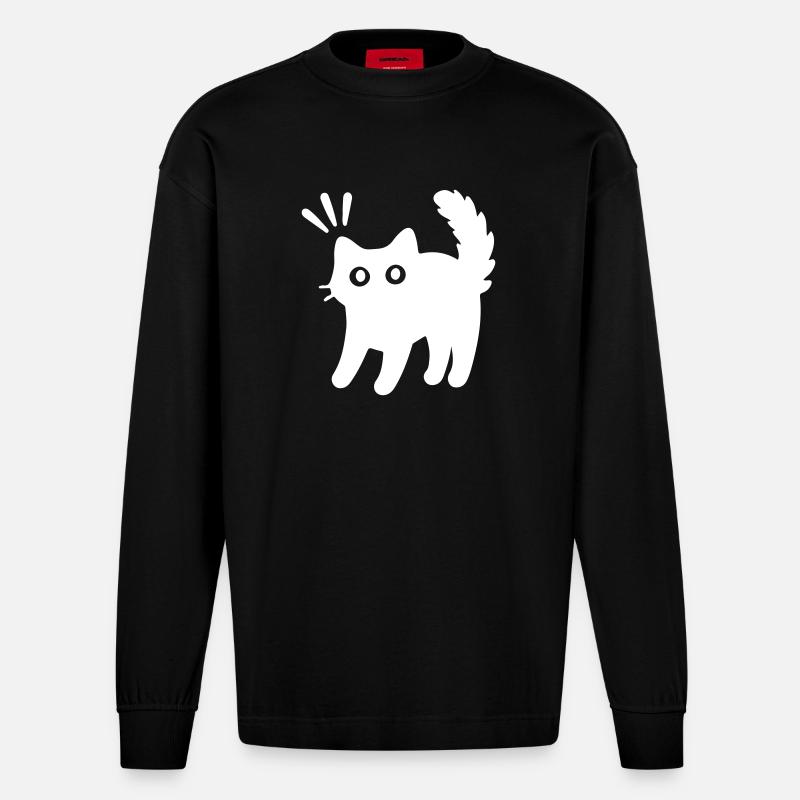 Chat Chat - Manches longues bio épais oversize fabriqué en UE - SOLID BLACK