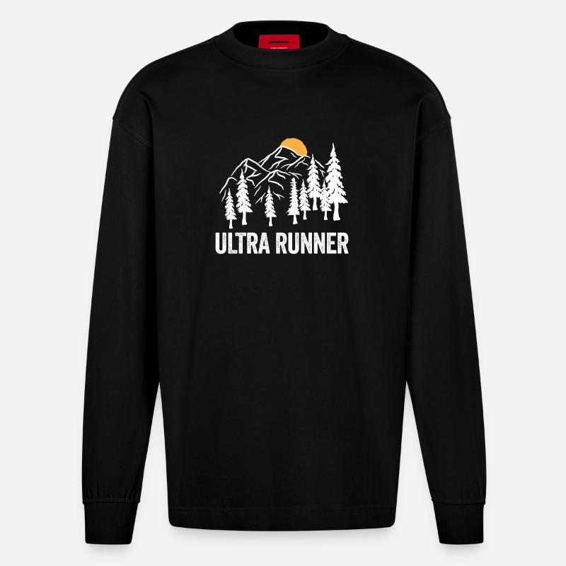 Ultra-Läufer - Heavyweight Oversized Organic Langarmshirt Made in EU - SOLID BLACK