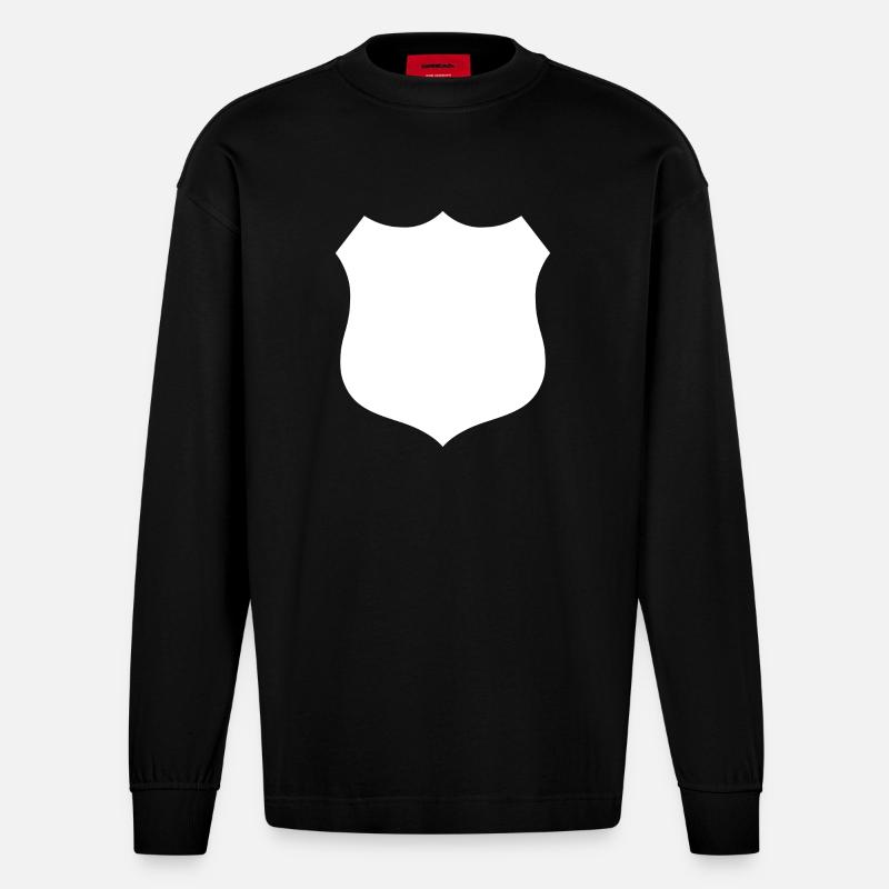 Schild - Heavyweight Oversized Organic Langarmshirt Made in EU - SOLID BLACK