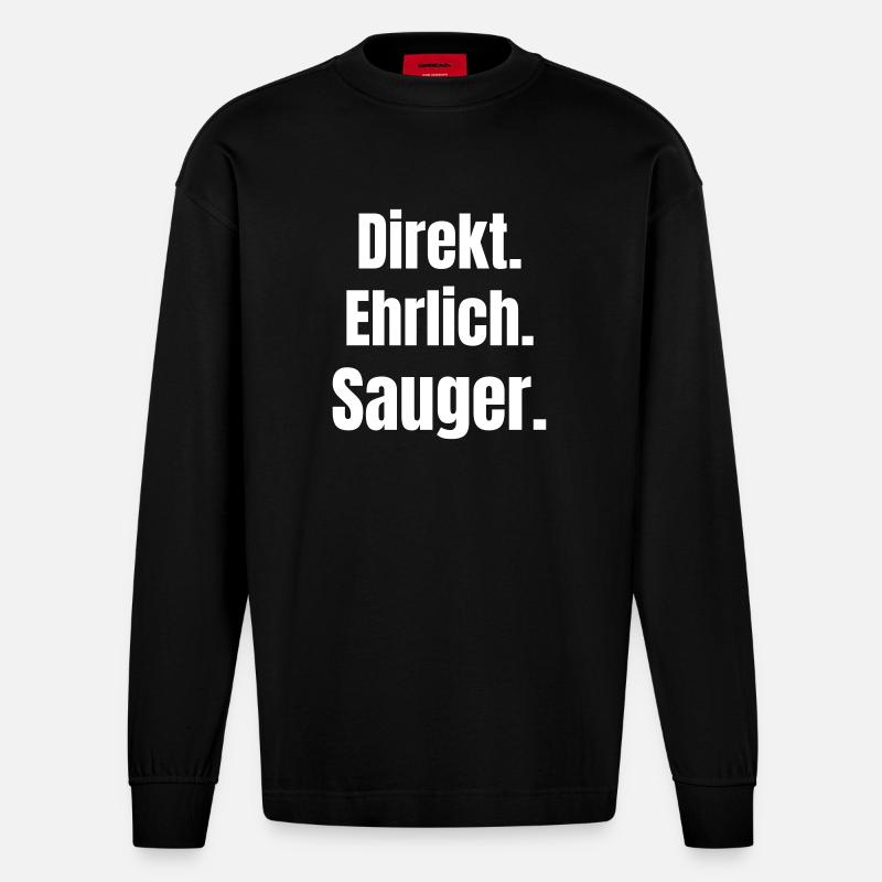Déclaration honnête directe du pigeon - Manches longues bio épais oversize fabriqué en UE - SOLID BLACK