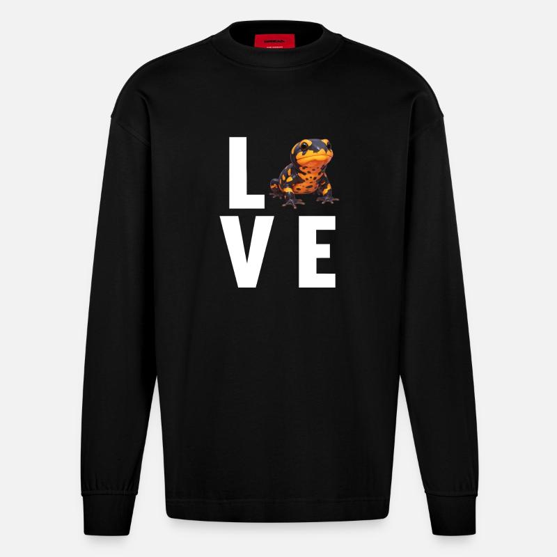 Feuersalamander Salamander - Heavyweight Oversized Organic Langarmshirt Made in EU - SOLID BLACK