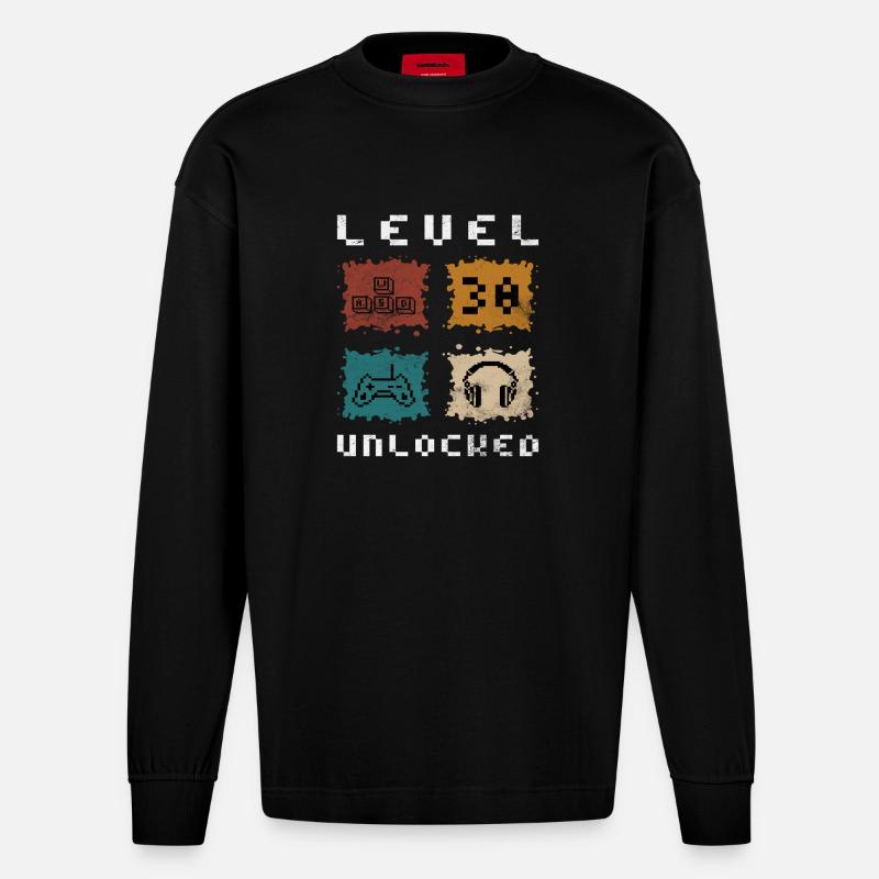 Level 30 - Heavyweight Oversized Organic Langarmshirt Made in EU - SOLID BLACK