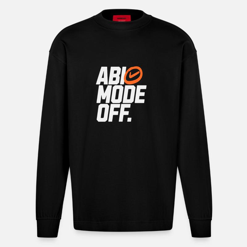 Abio Mode Off - Heavyweight Oversized Organic Langarmshirt Made in EU - SOLID BLACK