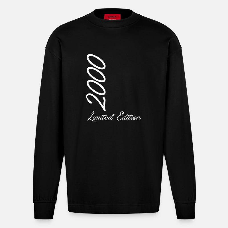 2000 Millennium Limited Edition - Heavyweight Oversized Organic Langarmshirt Made in EU - SOLID BLACK