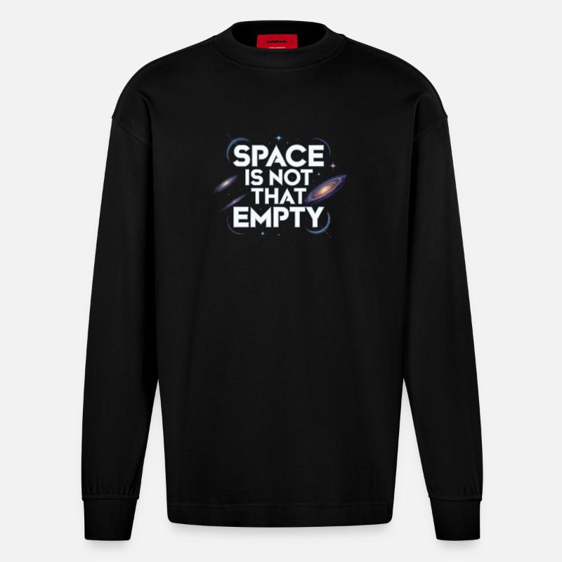 Astronom Galaxy Outerspace Universe Astronomie - Heavyweight Oversized Organic Langarmshirt Made in EU - SOLID BLACK