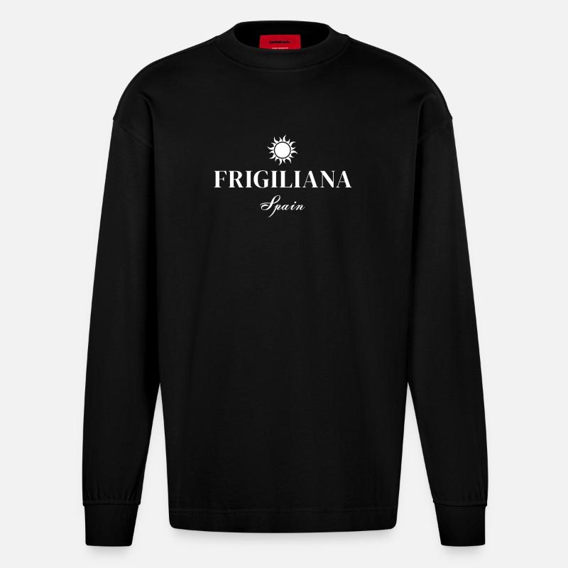 Frigiliana Suncrest Logo Tee - Heavyweight Oversized Organic Langarmshirt Made in EU - SOLID BLACK