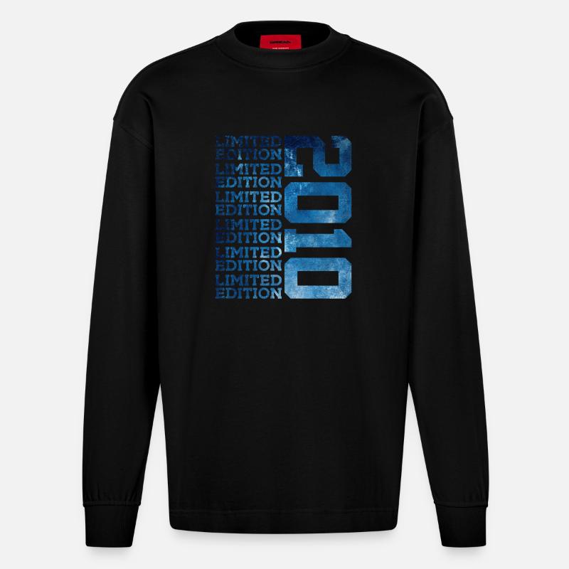 BEGRÄNSAD UPLAGE 2010 16 ÅR 16 ÅR 16-ÅRSDAG - Heavyweight Oversized Organic Longsleeve Made in EU - SOLID BLACK