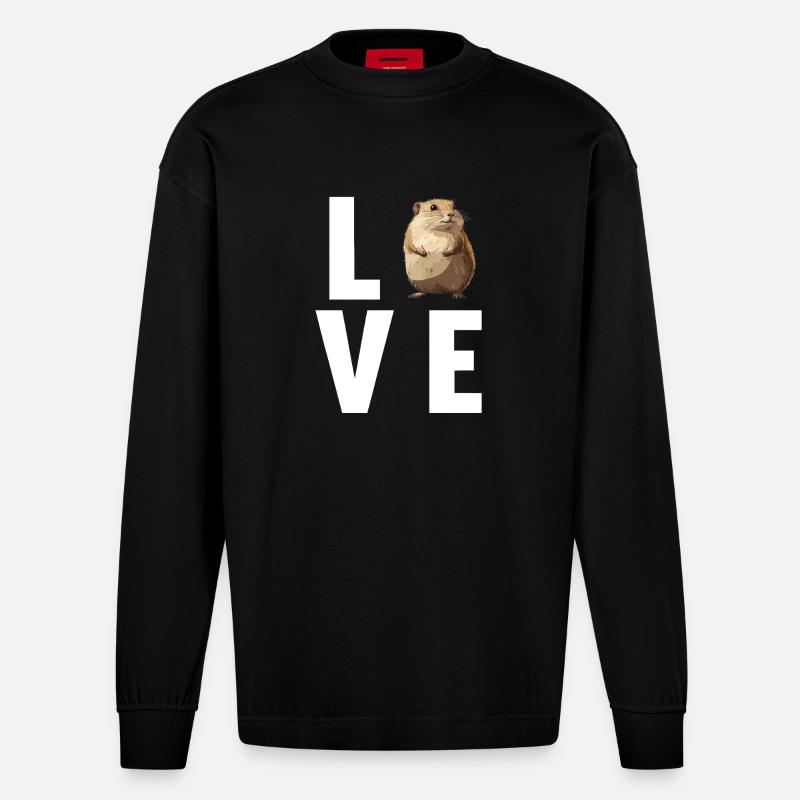 Lemminge Lemming - Heavyweight Oversized Organic Langarmshirt Made in EU - SOLID BLACK
