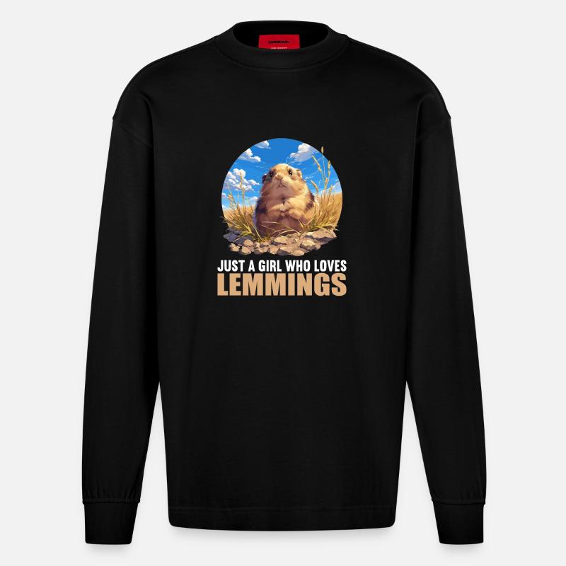 Lemminge Lemming - Heavyweight Oversized Organic Langarmshirt Made in EU - SOLID BLACK