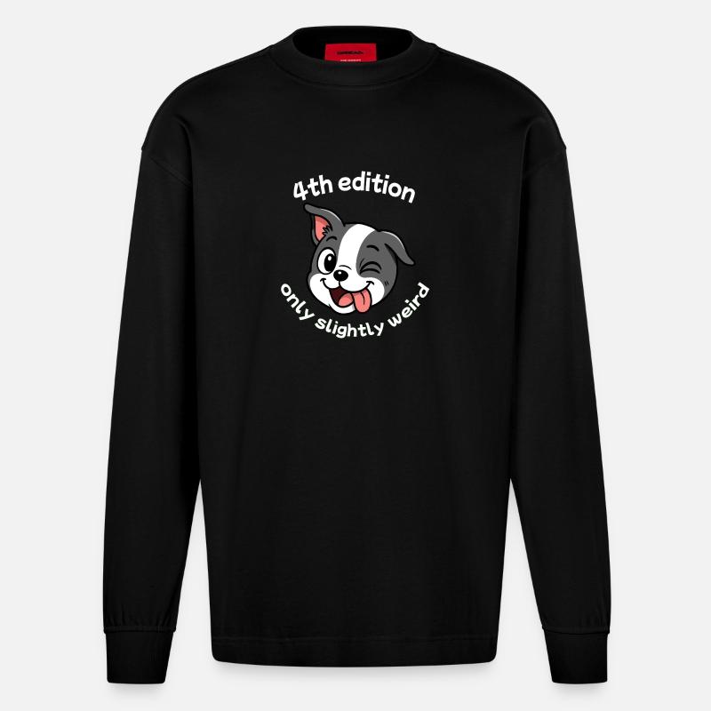 4e édition - Blanc - Manches longues bio épais oversize fabriqué en UE - SOLID BLACK