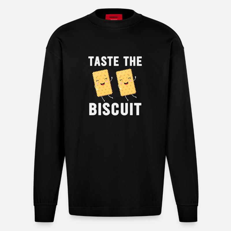 Probieren Sie das Biscuit-Duo - Heavyweight Oversized Organic Langarmshirt Made in EU - SOLID BLACK