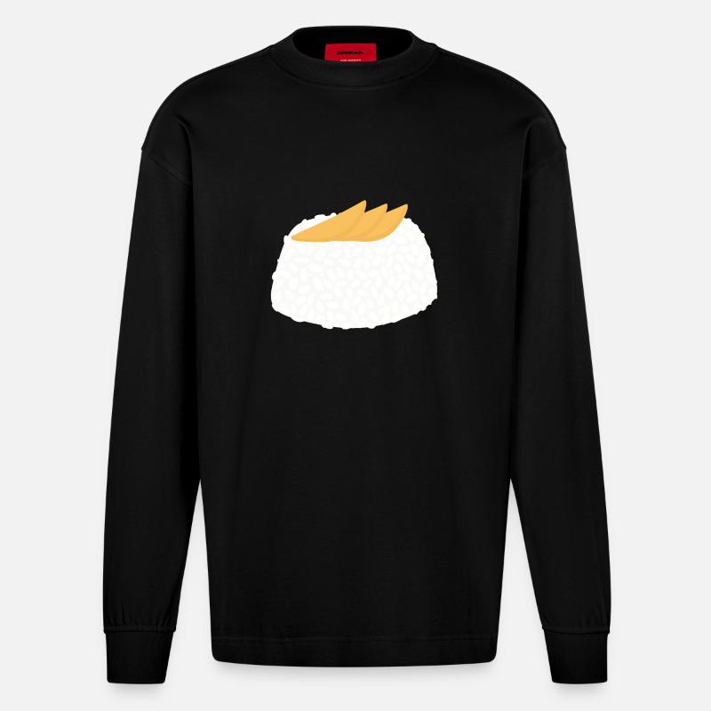 Mango-Klebreis - Heavyweight Oversized Organic Langarmshirt Made in EU - SOLID BLACK
