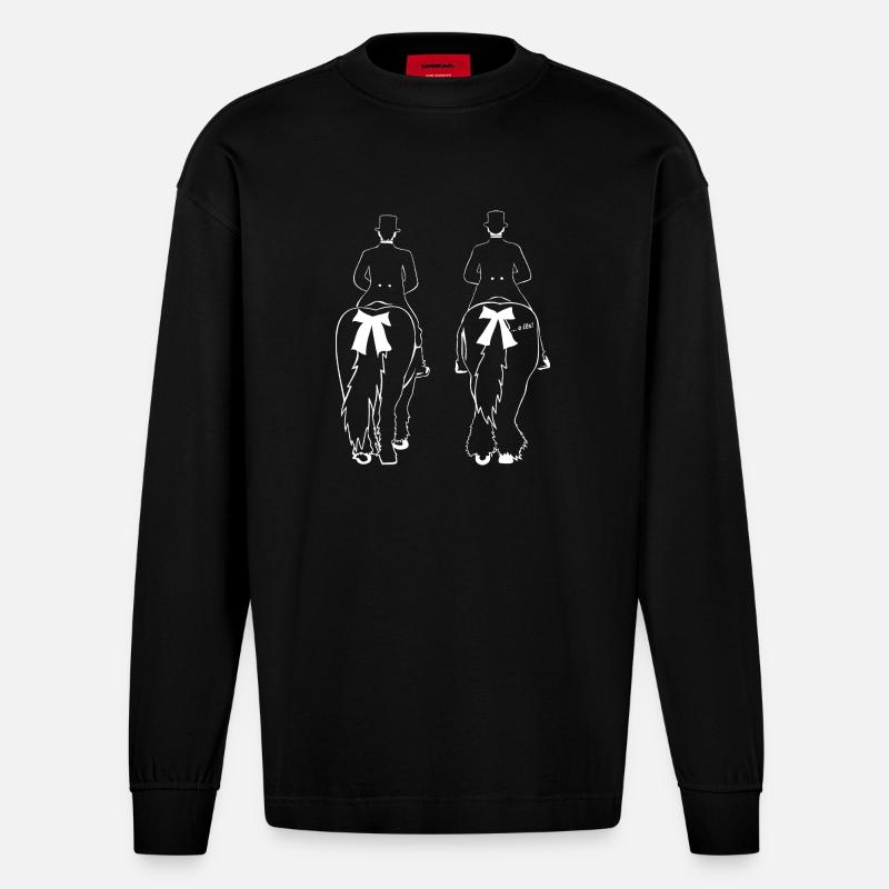 KŘIŽERJEJ ... a čěs! - Heavyweight Oversized Organic Langarmshirt Made in EU - SOLID BLACK