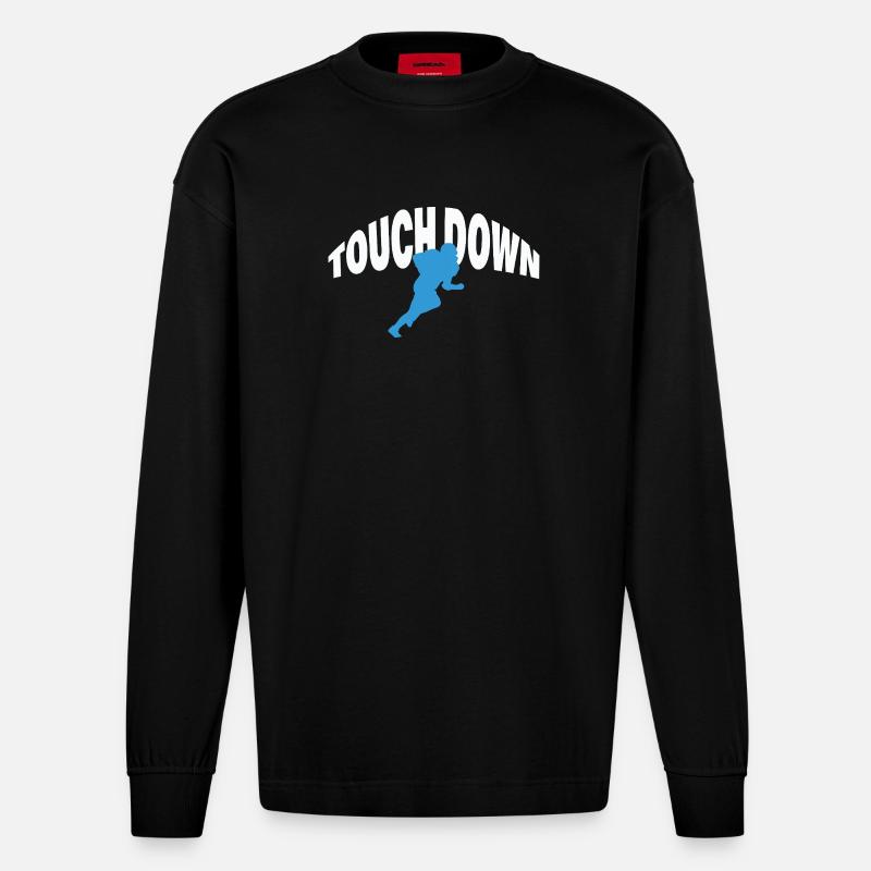 TOUCH DOWN - Heavyweight Oversized Organic Langarmshirt Made in EU - SOLID BLACK