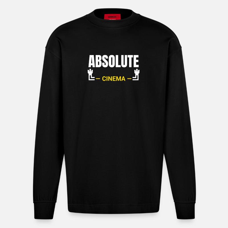 Absolute Cinema Statement - Heavyweight Oversized Organic Langarmshirt Made in EU - SOLID BLACK