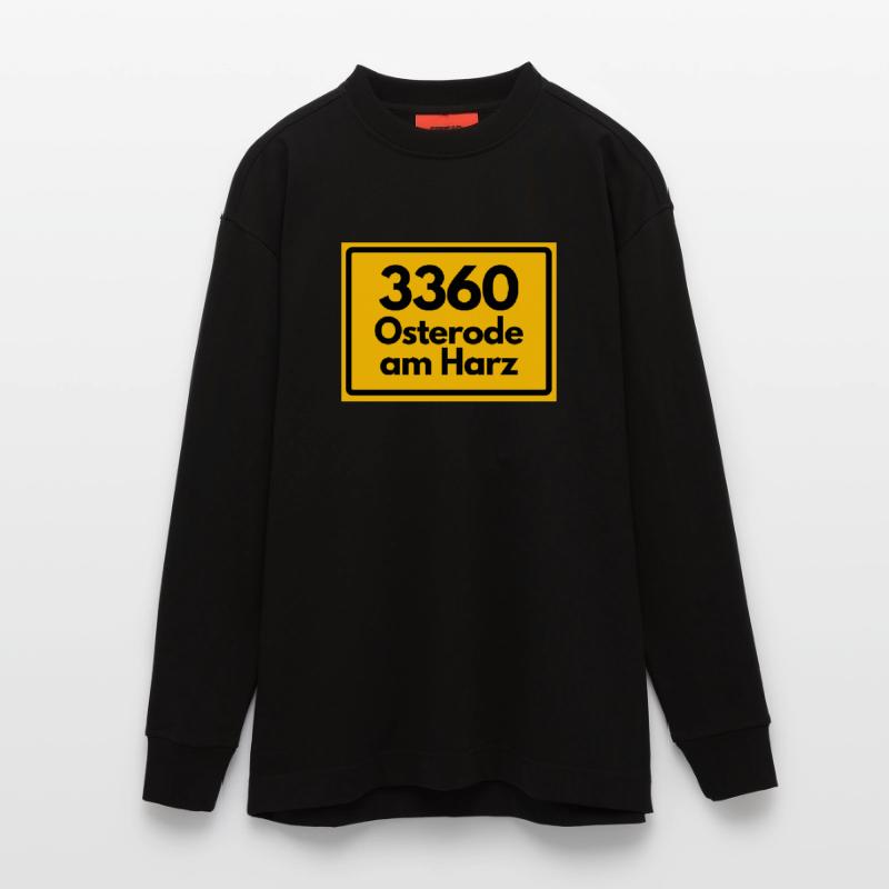 OLD POSTCODE POSTCODE RETRO 3360 OSTERODE HARZ Heavyweight Oversized Organic Longsleeve Shirt Made in EU