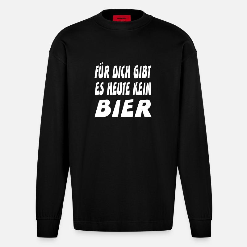 Bier - Heavyweight Oversized Organic Langarmshirt Made in EU - SOLID BLACK