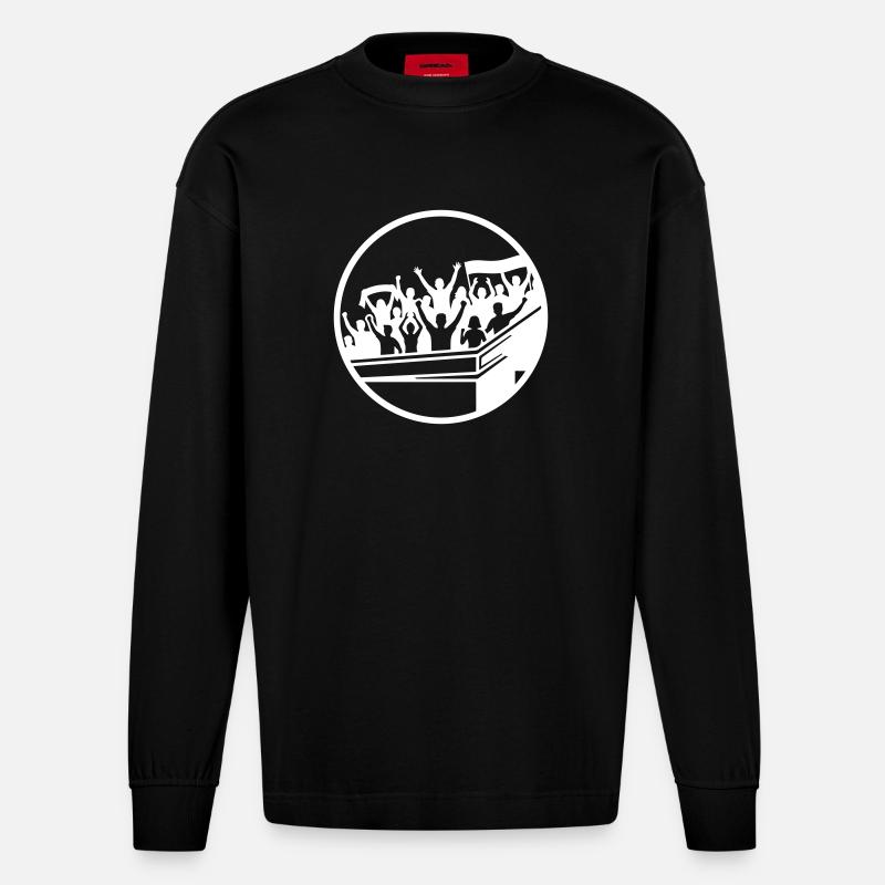 Fans Stadion Silhouette - Heavyweight Oversized Organic Langarmshirt Made in EU - SOLID BLACK