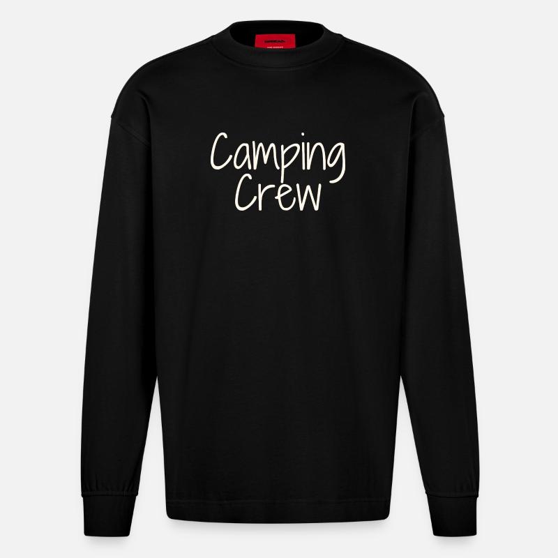 Camping Crew - Heavyweight Oversized Organic Langarmshirt Made in EU - SOLID BLACK