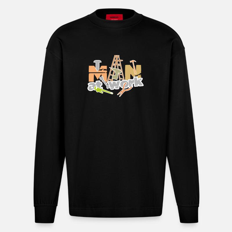 Man_at_work - Heavyweight Oversized Organic Langarmshirt Made in EU - SOLID BLACK