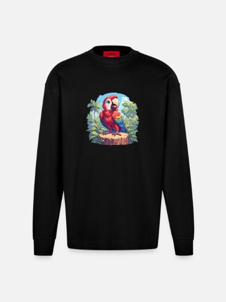 Macaw's Era - Heavyweight Oversized Organic Longsleeve Shirt Made in EU - SOLID BLACK